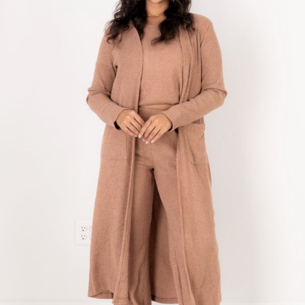 Women's Tan Wide Leg Pants & Jumpsuit Set